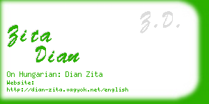 zita dian business card